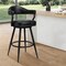 Armen Living Amador 26" Counter Height Barstool in a Black Powder Coated Finish and Vintage Black Faux Leather 721535746965 - alternate 4